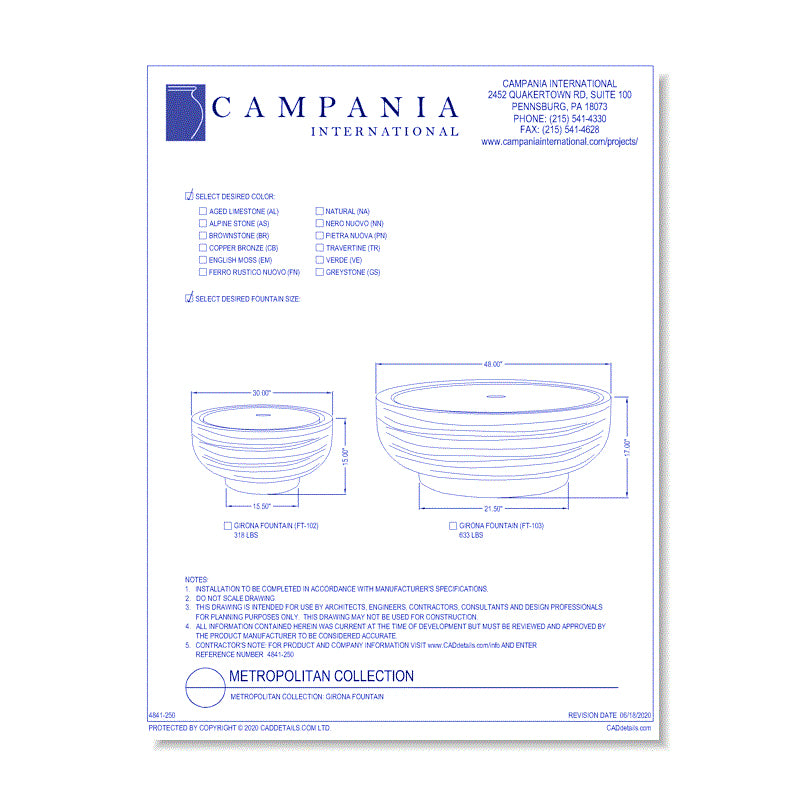 Girona Low Profile Outdoor Garden Fountain