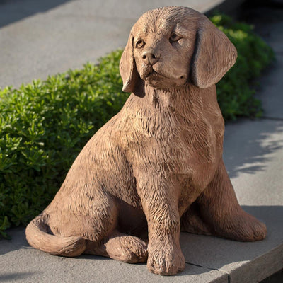 Golden Retriever Puppy Cast Stone Garden Statue | Dog Statue