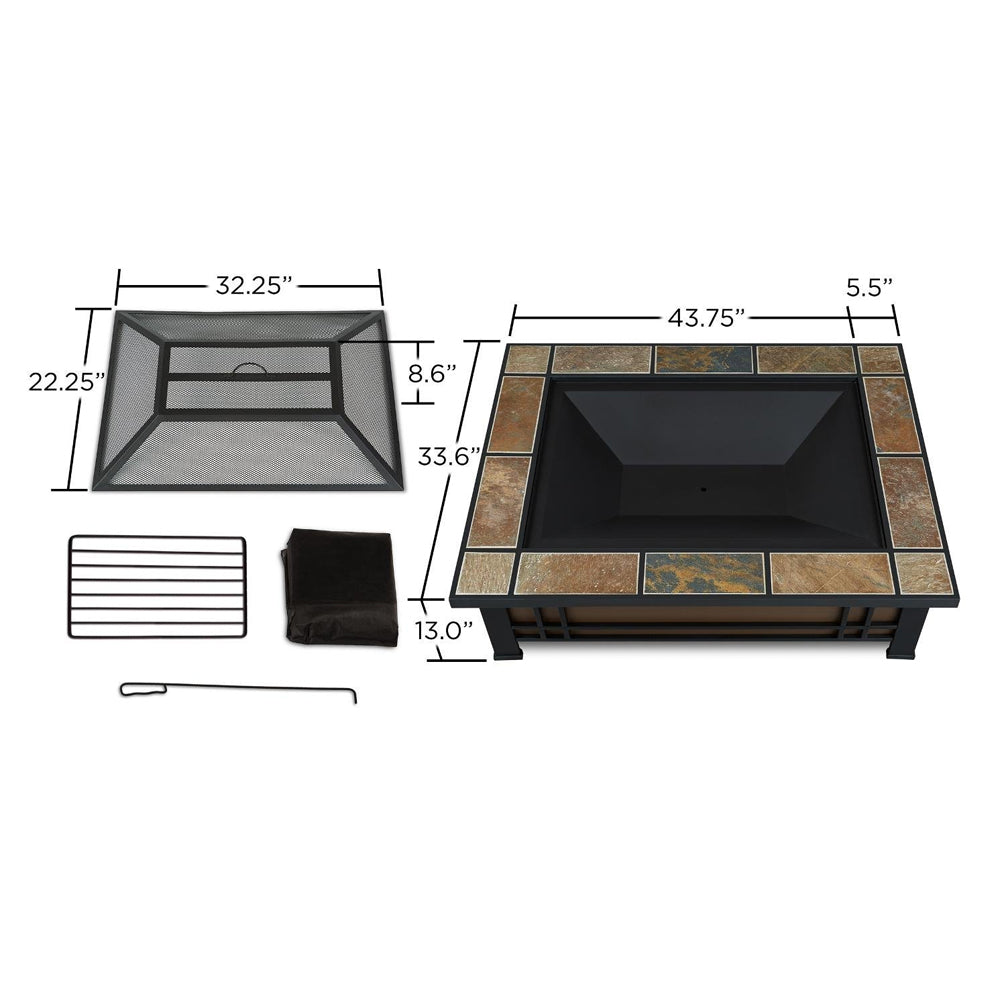 Hamilton Rectangle Wood-Burning Fire Pit