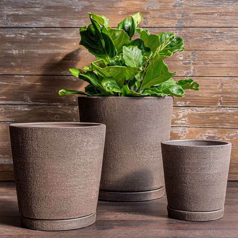 glazed indoor plant pots I/O Tapered Cylinder Planters Set of 3