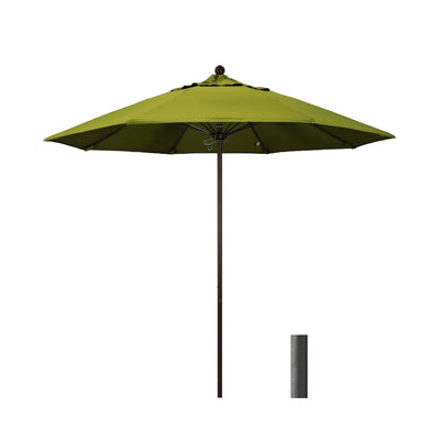 California Umbrella 9' Venture Series Patio Umbrella with Black Aluminum Pole Fiberglass Ribs Push Lift With Olefin Fabric