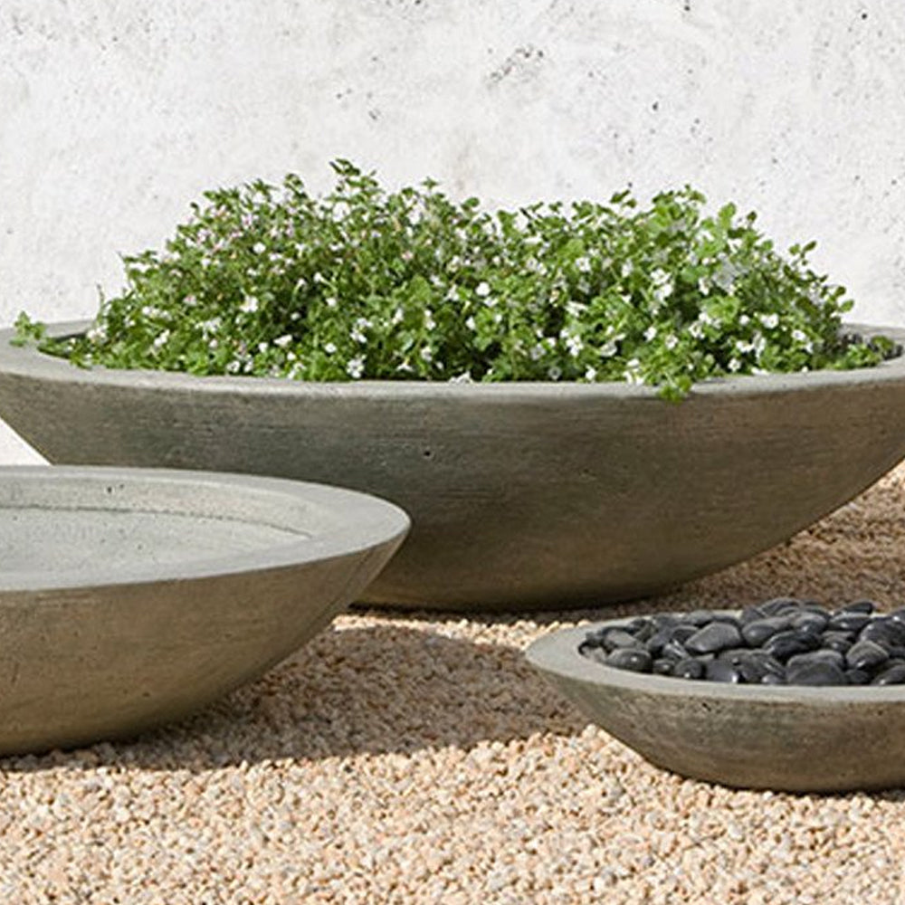 bowl planter Low Zen Bowl Planter, Large Campania International, Brownstone (BR)