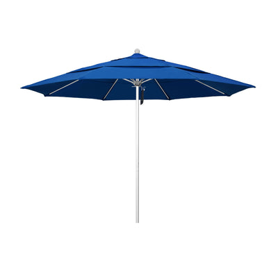 California Umbrella 11' Venture Series Patio Umbrella With Silver Anodized Aluminum Pole Fiberglass Ribs Pulley Lift With Pacifica Fabric