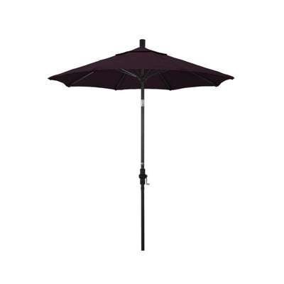 California Umbrella 7.5' Sun Master Series Patio Umbrella With Bronze Aluminum Pole Fiberglass Ribs Collar Tilt Crank Lift With Pacifica Fabric