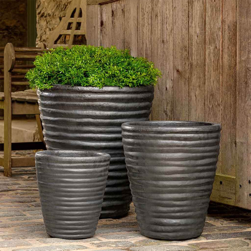 round bottom planter pot Round Ruffle Planter Nested Set of 3
