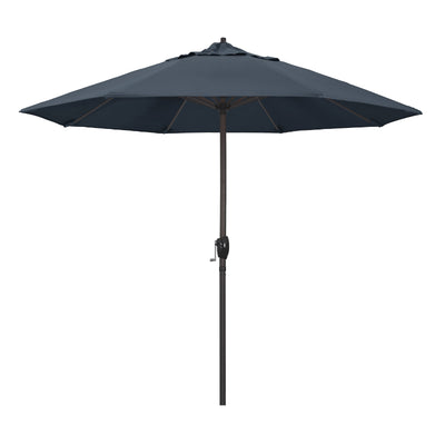 California Umbrella 9' Casa Series Patio Umbrella With Bronze Aluminum Pole Fiberglass Ribs Auto Tilt Crank Lift With Pacifica Fabric