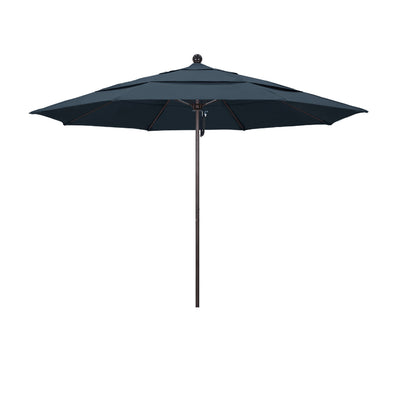 California Umbrella 11' Venture Series Patio Umbrella With Bronze Aluminum Pole Fiberglass Ribs Pulley Lift With Pacifica Fabric