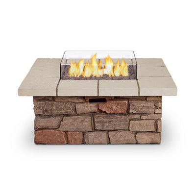 Sedona Square Propane Fire Table in Buff with NG Conversion Kit