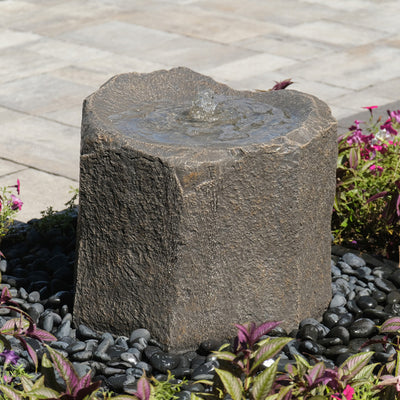 Small Caldera Single Stone Garden Fountain