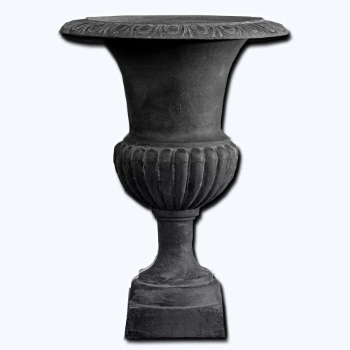 cast iron pot planter Tall Wickford Iron Urn Planter in Lead – Soothing Company