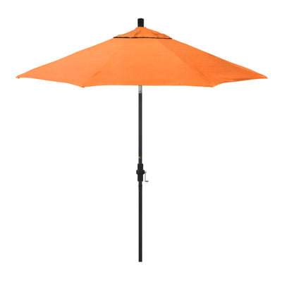 California Umbrella 9' Sun Master Series Patio Umbrella With Matted Black Aluminum Pole Fiberglass Ribs Collar Tilt Crank Lift With Sunbrella Fabric