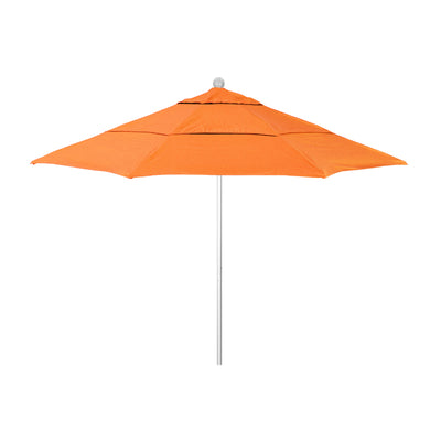California Umbrella 11' Venture Series Patio Umbrella With Matted White Aluminum Pole Fiberglass Ribs Pulley Lift With Sunbrella Fabric