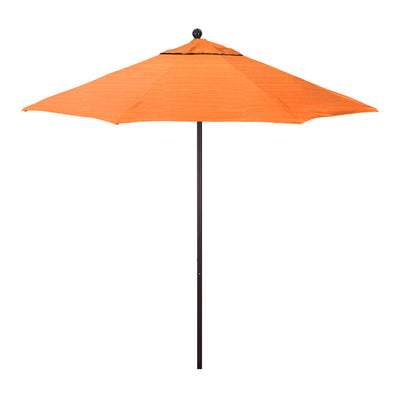 California Umbrella 9' Venture Series Patio Umbrella With Bronze Aluminum Pole Fiberglass Ribs Push Lift With Sunbrella Fabric