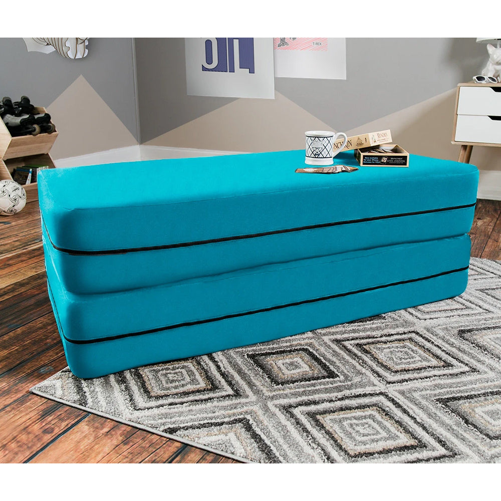 Kids Zipline Convertible Sofa & Large Ottoman