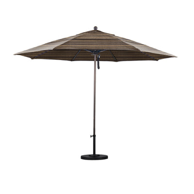 California Umbrella 11' Venture Series Patio Umbrella With Bronze Aluminum Pole Fiberglass Ribs Pulley Lift With Olefin Fabric