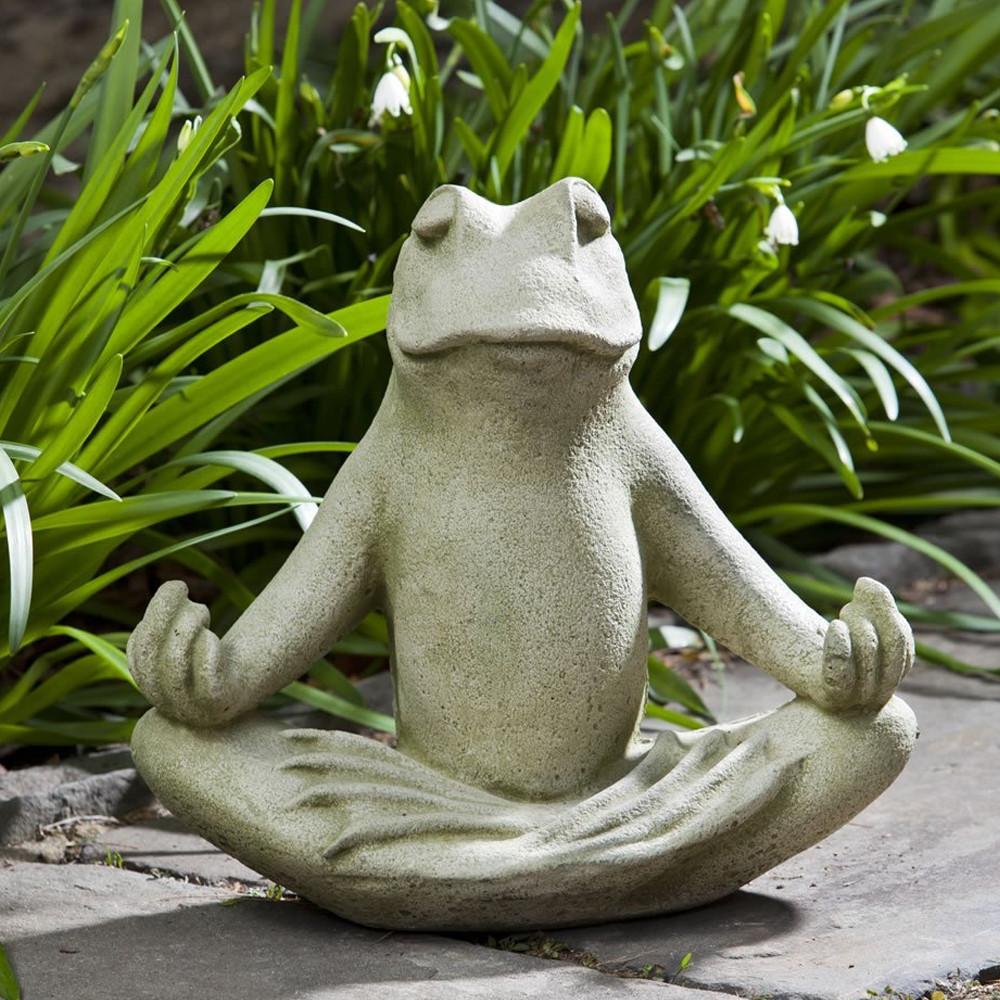 Totally Zen Too Frog Cast Stone Garden Statue Soothing Company
