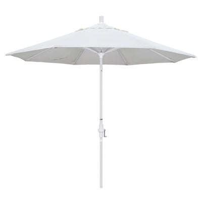 California Umbrella 9' Golden State Series Patio Umbrella With Matted White Aluminum Pole Aluminum Ribs Collar Tilt Crank Lift With Olefin Fabric