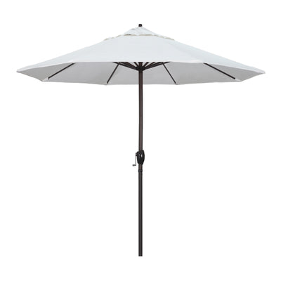 California Umbrella 9' Casa Series Patio Umbrella With Bronze Aluminum Pole Fiberglass Ribs Auto Tilt Crank Lift With Olefin Fabric