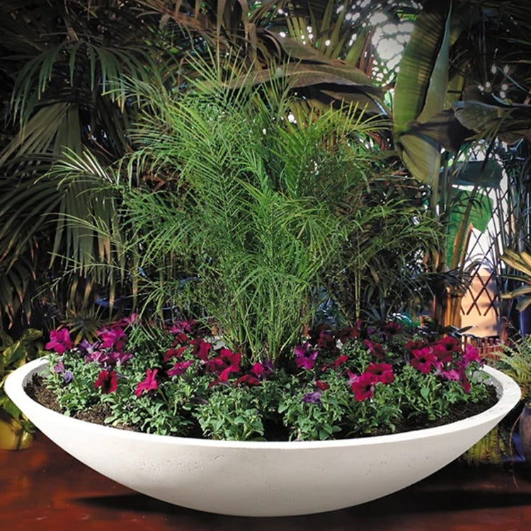 Wok Cast Stone Outdoor Planter – Soothing Company