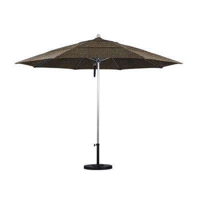 California Umbrella 11' Venture Series Patio Umbrella With Silver Anodized Aluminum Pole Fiberglass Ribs Pulley Lift With Olefin Fabric