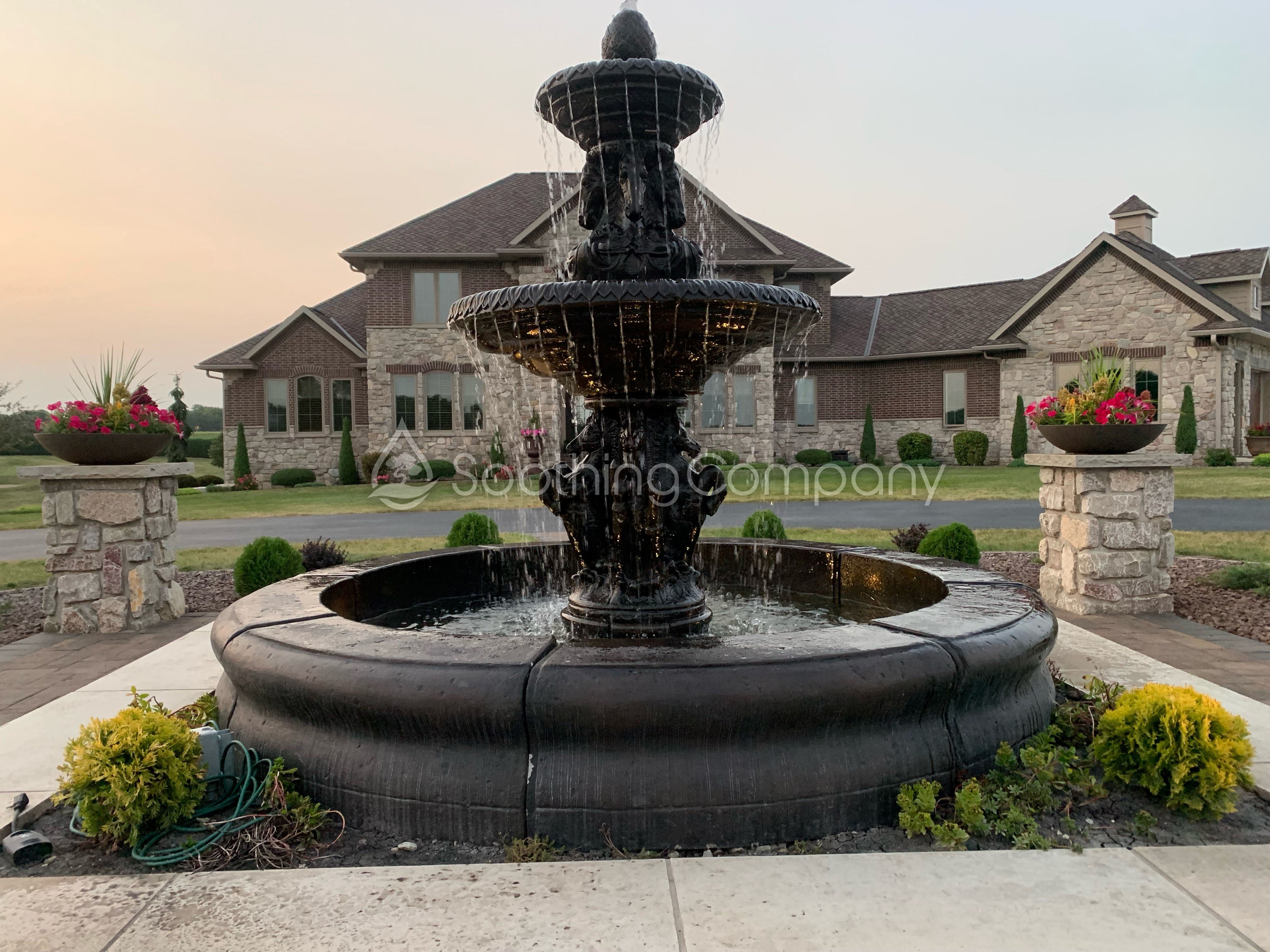 Cavalli Tiered Outdoor Fountain with Fiore Pond