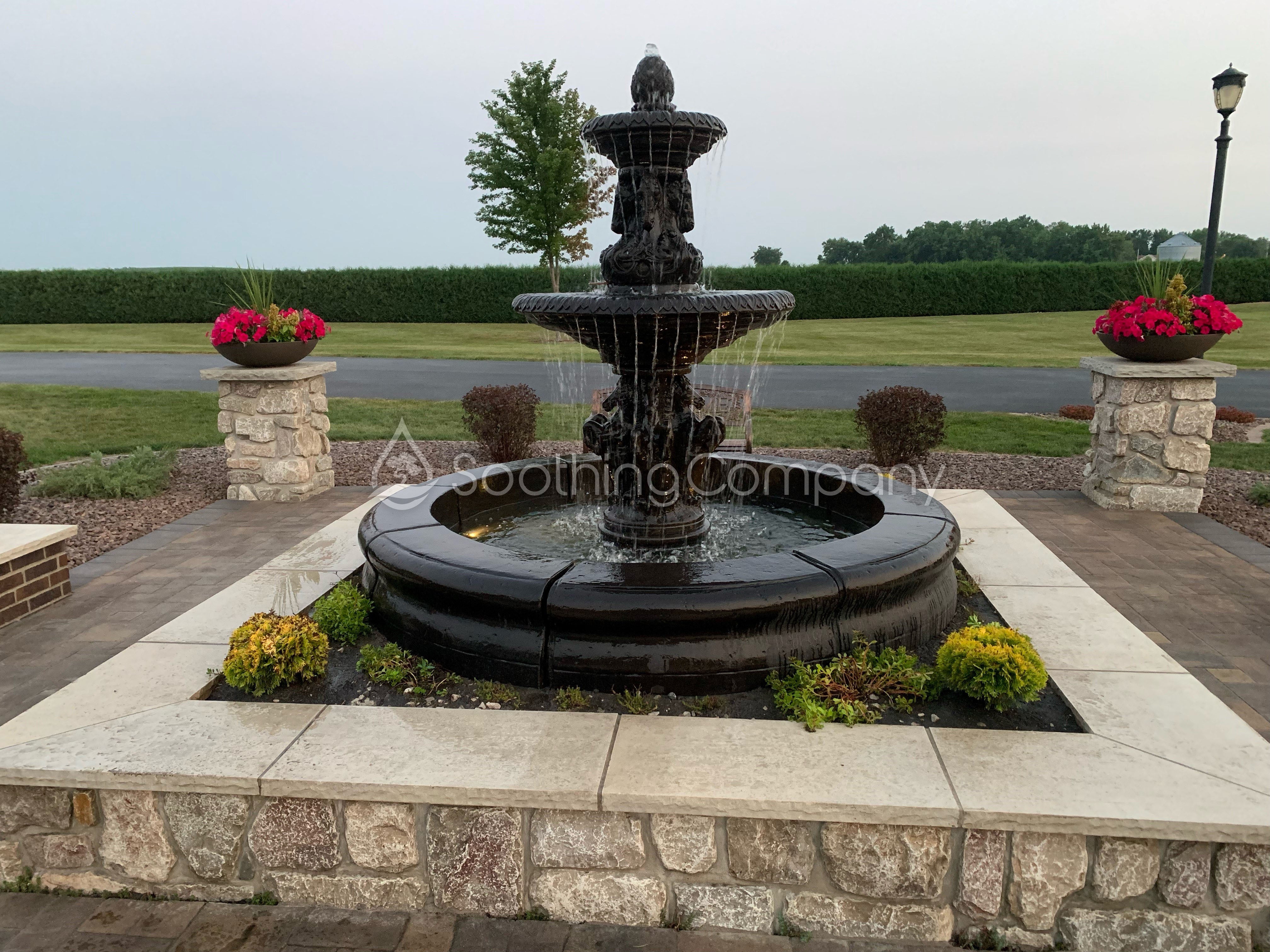Cavalli Tiered Outdoor Fountain with Fiore Pond