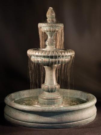 Pioggia Tiered Outdoor Water Fountain with 55" Basin