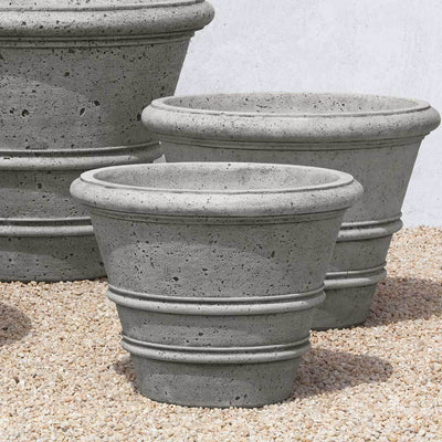 Textured Rolled Rim Cast Stone Concrete Planter