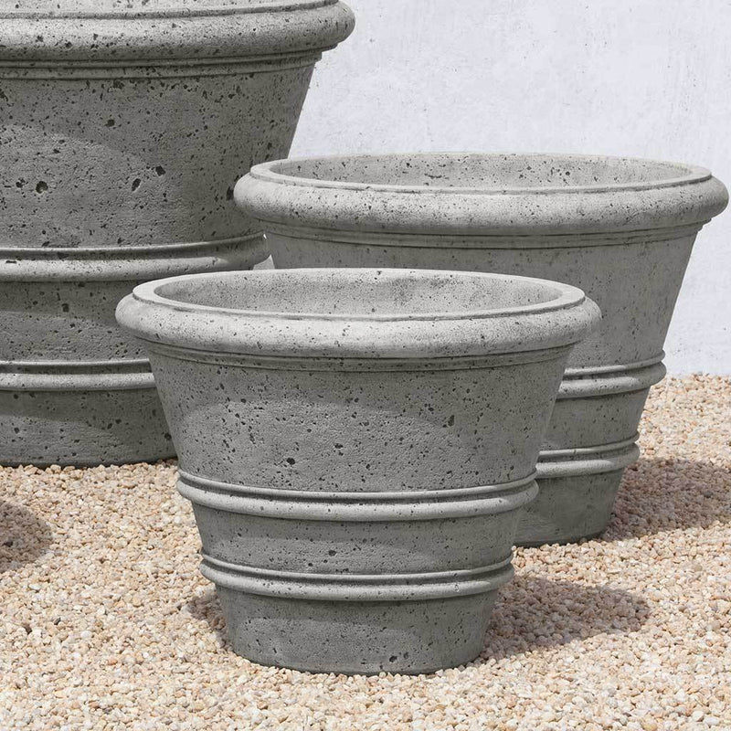 Textured Rolled Rim Cast Stone Concrete Planter