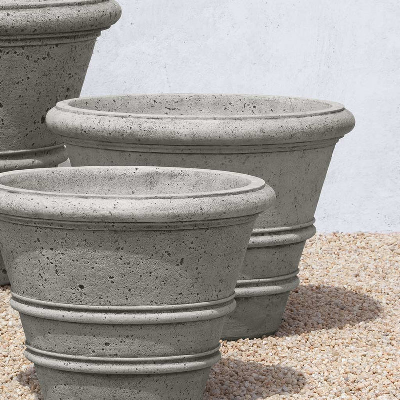 Textured Rolled Rim Cast Stone Concrete Planter