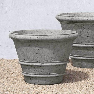 Textured Rolled Rim Cast Stone Concrete Planter
