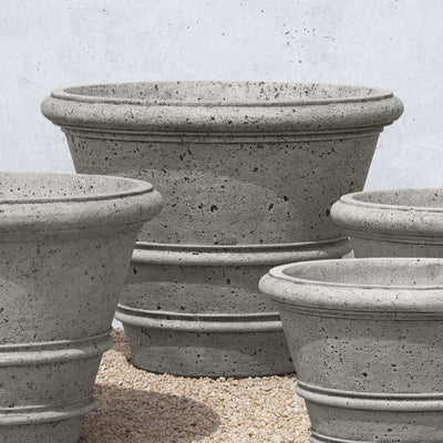 Textured Rolled Rim Cast Stone Concrete Planter