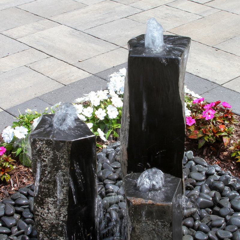 One Side Polished Basalt Stone Fountain