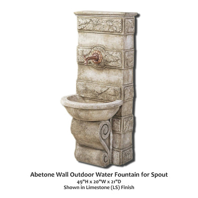 Abetone Wall Outdoor Water Fountain for Spout