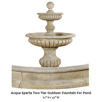 Acqua Sparta Two Tier Outdoor Fountain For Pond