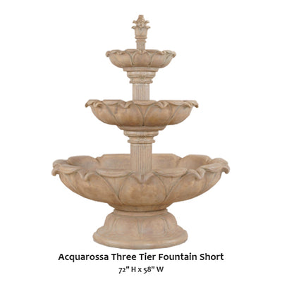 Acquarossa Three Tier Fountain Short