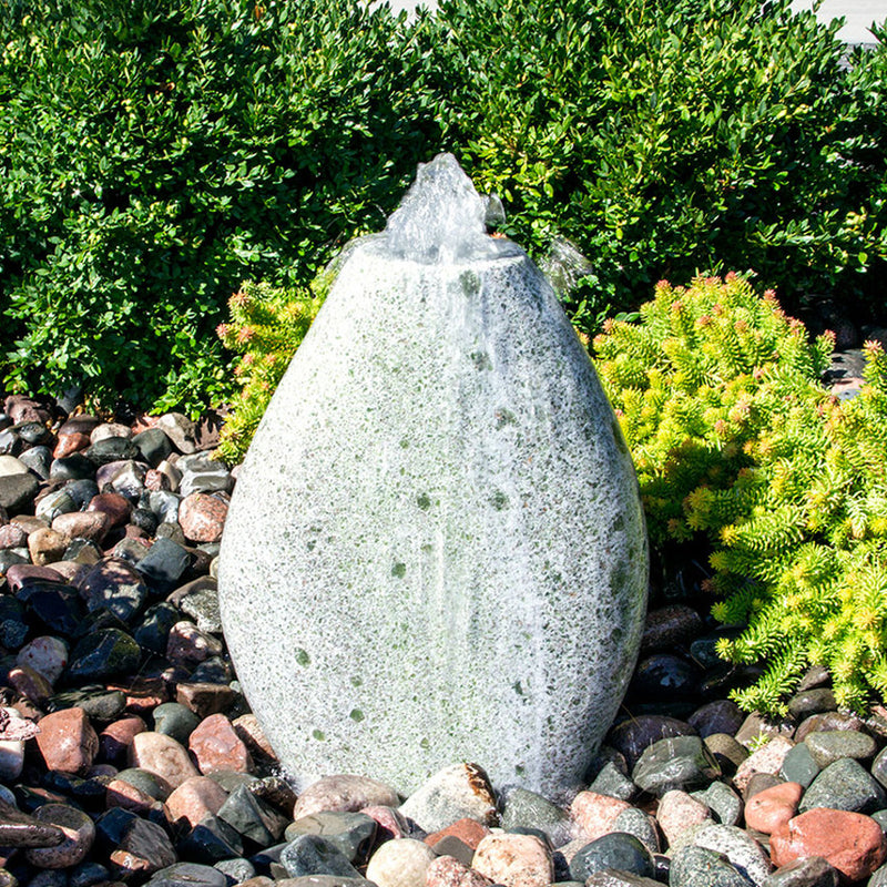 Almond-Shaped Green Marble Stone Fountain