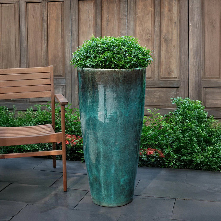 jade green planter Aluan Tall Round Planter