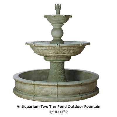 Antiquarium Two Tier Pond Outdoor Fountain