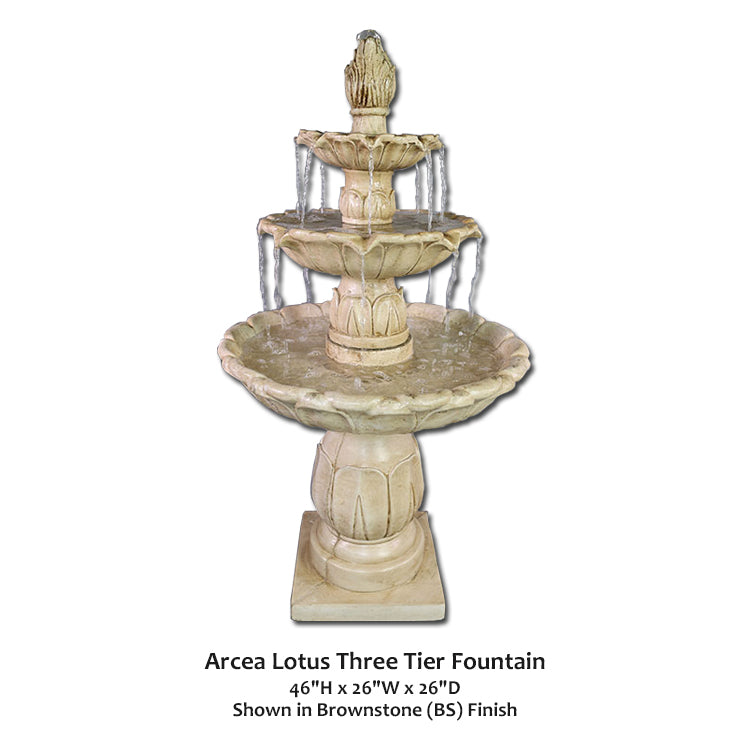 Arcea Lotus Three Tier Fountain