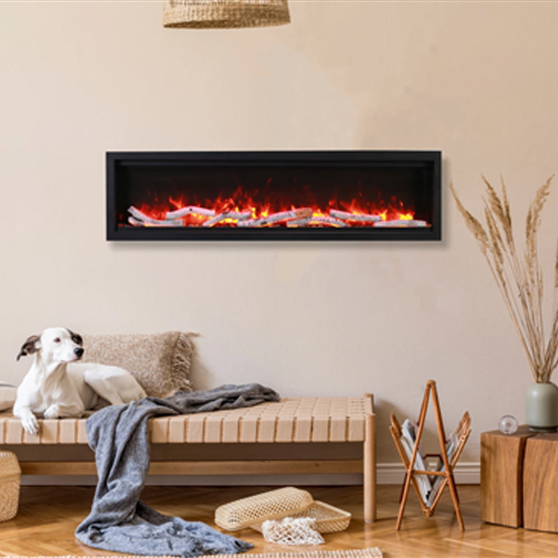 Amantii 74 BESPOKE Symmetry Smart Indoor | Outdoor Electric Fireplace