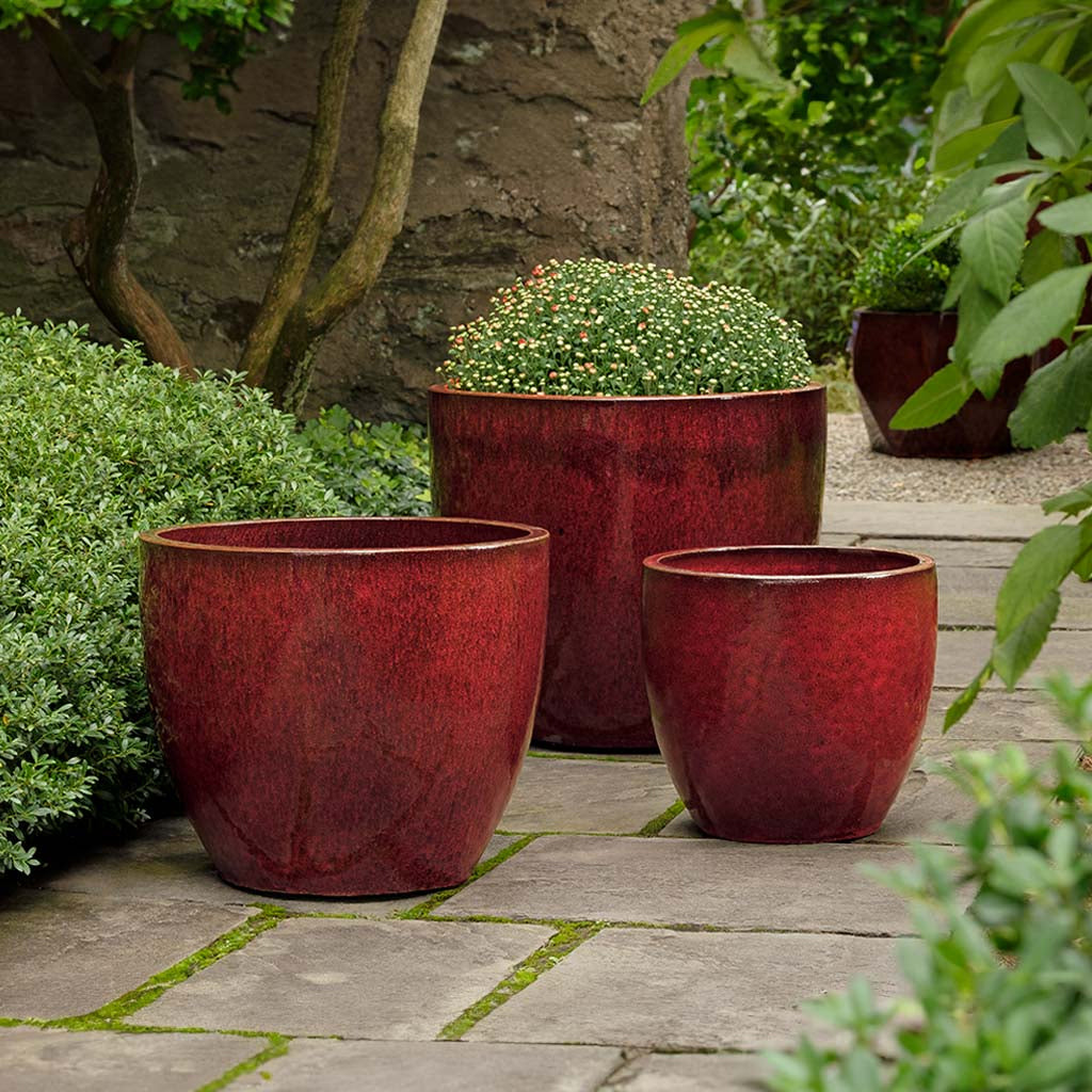 red planter pots Campania International Rafi Planter, Set of 3
