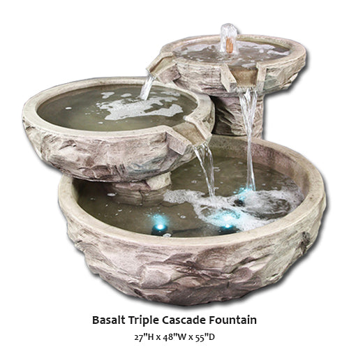Basalt Triple Cascade Fountain – Soothing Company