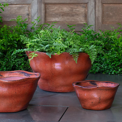 Foxglove Low Planter Nested Set of 3 | Glazed Collection