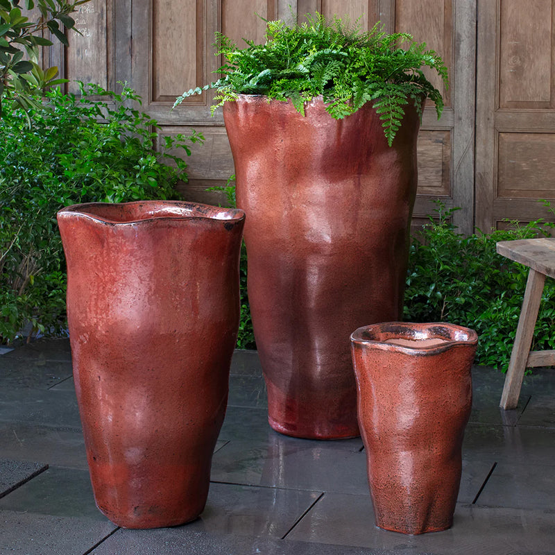 Foxglove Tall Planter Nested Set of 3 | Glazed Collection