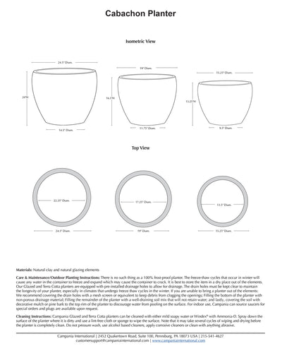 Cabachon Planter Set of 3 | Glazed Collection