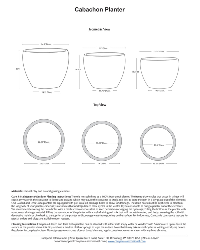 Cabachon Planter Set of 3 | Glazed Collection