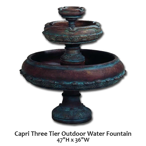 Capri Three Tier Outdoor Water Fountain