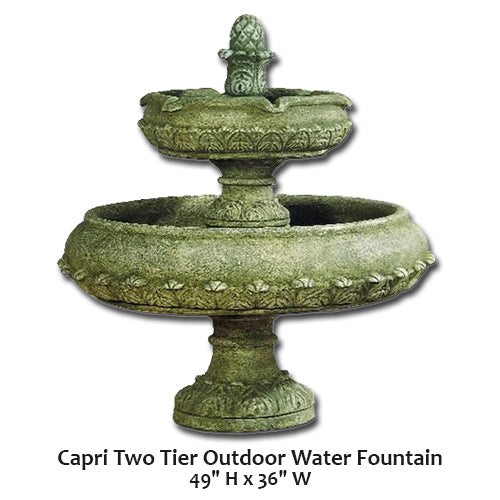 Capri Two Tier Outdoor Water Fountain