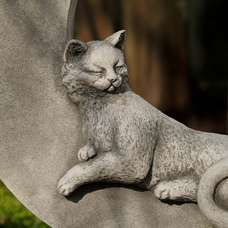 Cat on the Moon Cast Stone Statue